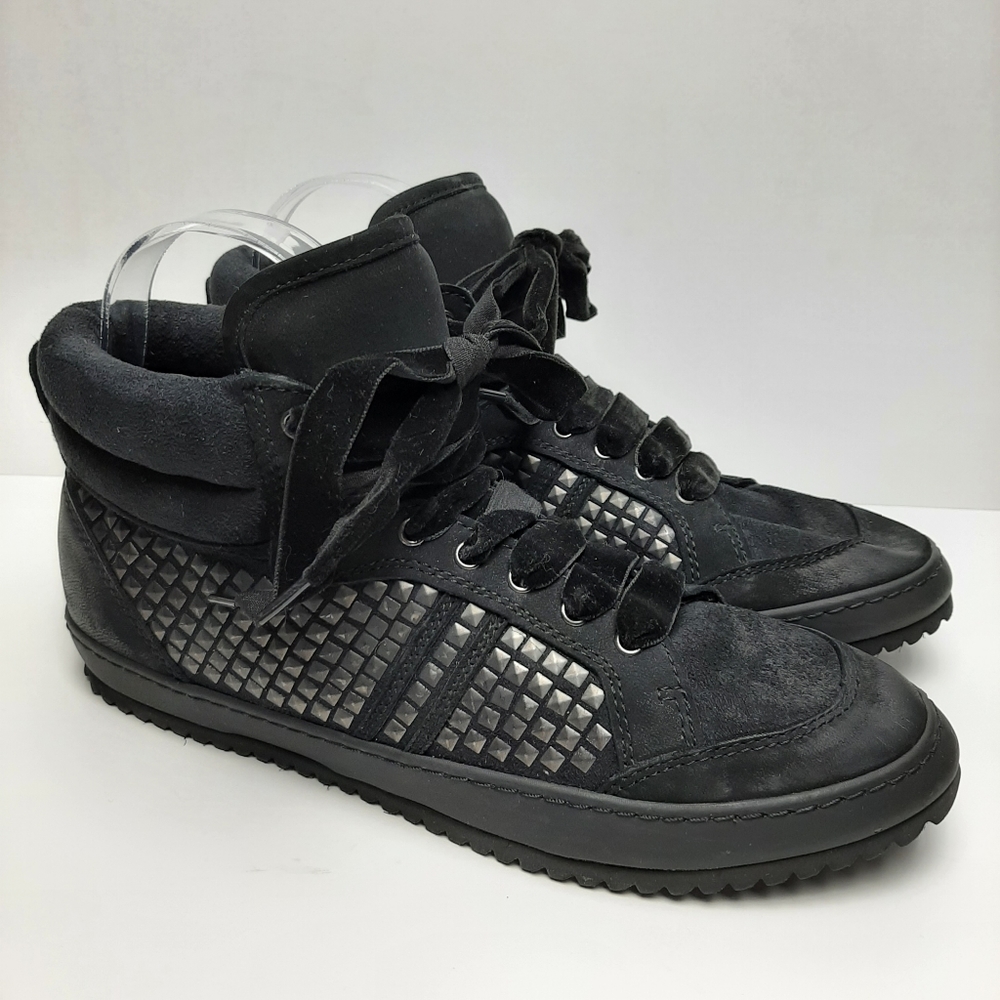 🍒 ARNOLD CHURGIN Handmade Hi-Top Lace-Up Sneaker Shoes Sz US 8.5 | Euro 40
